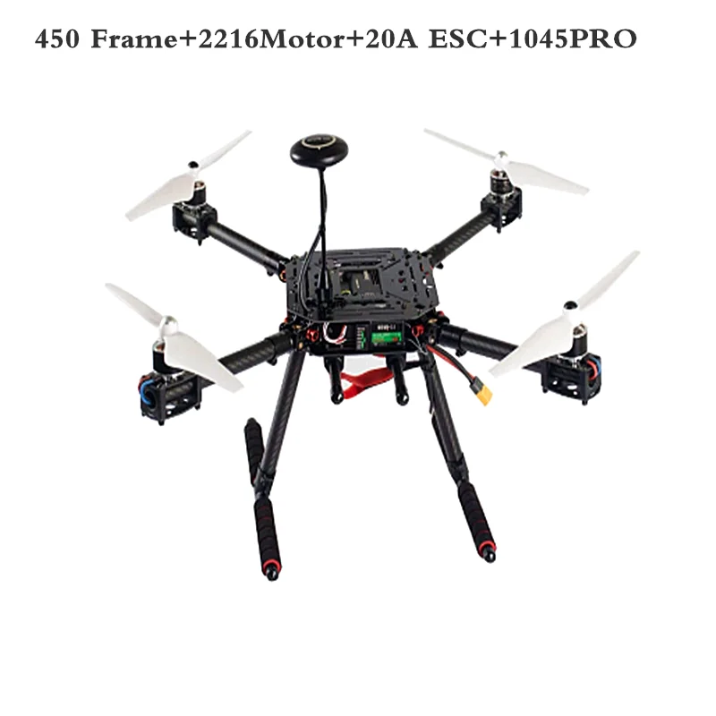 

LX450 Drone With F450 Frame T-motor Gear 450 2216 KV880 Motor 2Pair 1045 hobbywing 20a esc Heli Multi-Rotor With Landing Gear