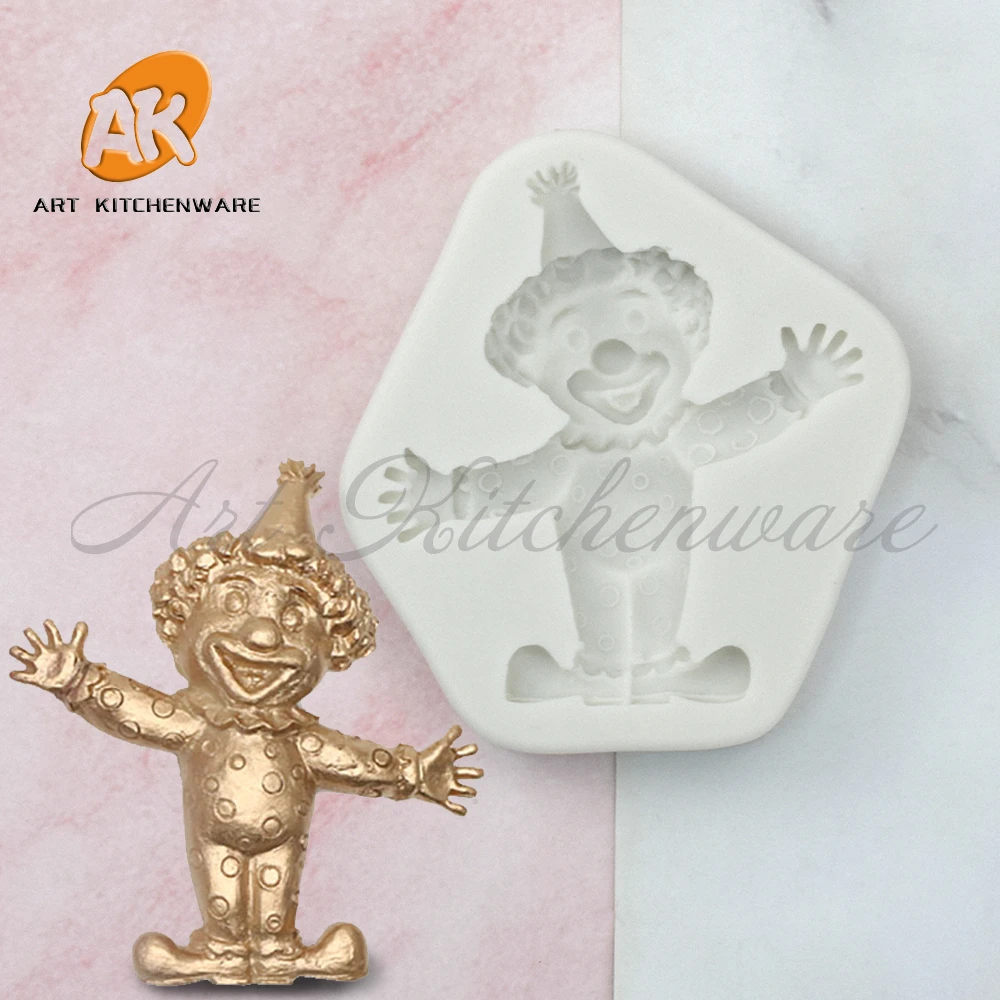 3D Circus Smile Clown Design Silicone Mold Chocolate Fondant Gumpaste Mould DIY Soap Candle Moulds Cake Decorating Tool Bakeware