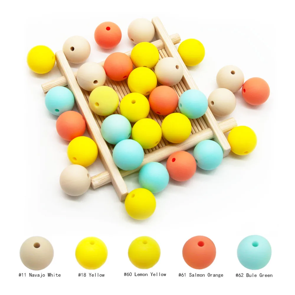 Cute-idea baby products 12mm Silicone Beads 30pcs BPA Free ,chewing food grade teether necklace DIY For Infant  Newborn Nursing