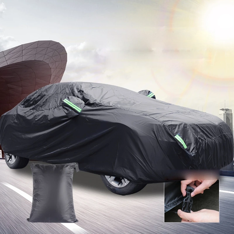 Car Cover Waterproof All Weather for SUV/Sedan Zipper Design S-XXL YM-YXL Parking Outdoor Full Cover Rain Sun UV Protect