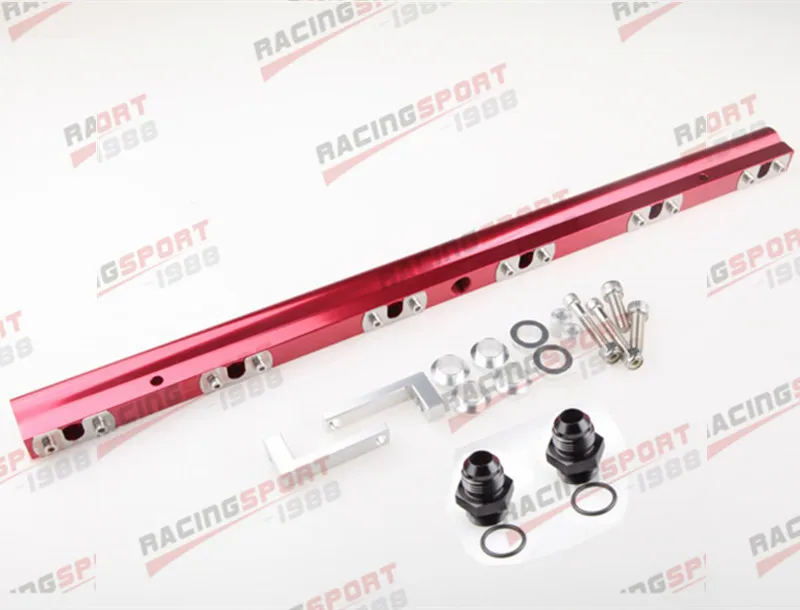 

For Supra Mkiv 2JZ-GTE High Flow CNC Billet Aluminum Alloy Fuel Rail Silver/black/red kit