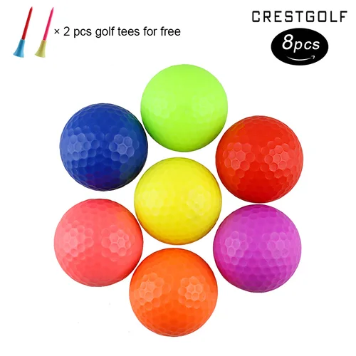 CRESTGOLF 골프 공, 2 레이어 골프 연습 공, 선택 골프 액세서리, 8 가지 색상, 팩당 8 개 