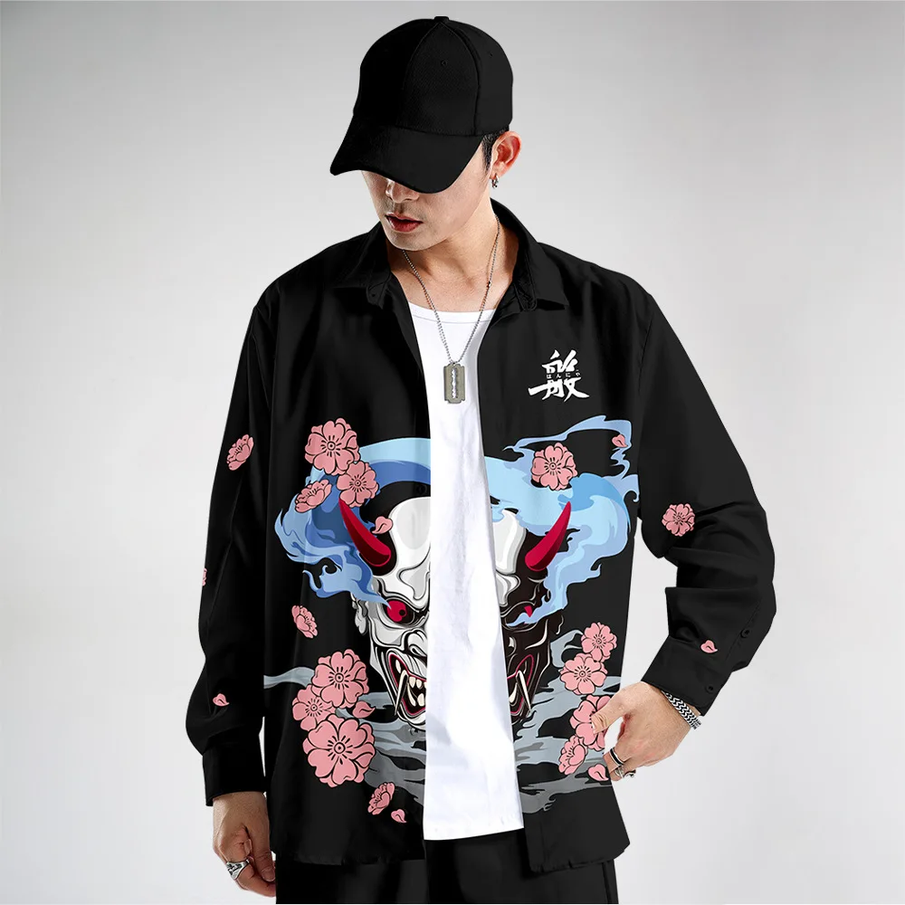 2020 Loose Spring Autumn Hip Hop Streetwear Casual Shirt Men Long Sleeve High Quality