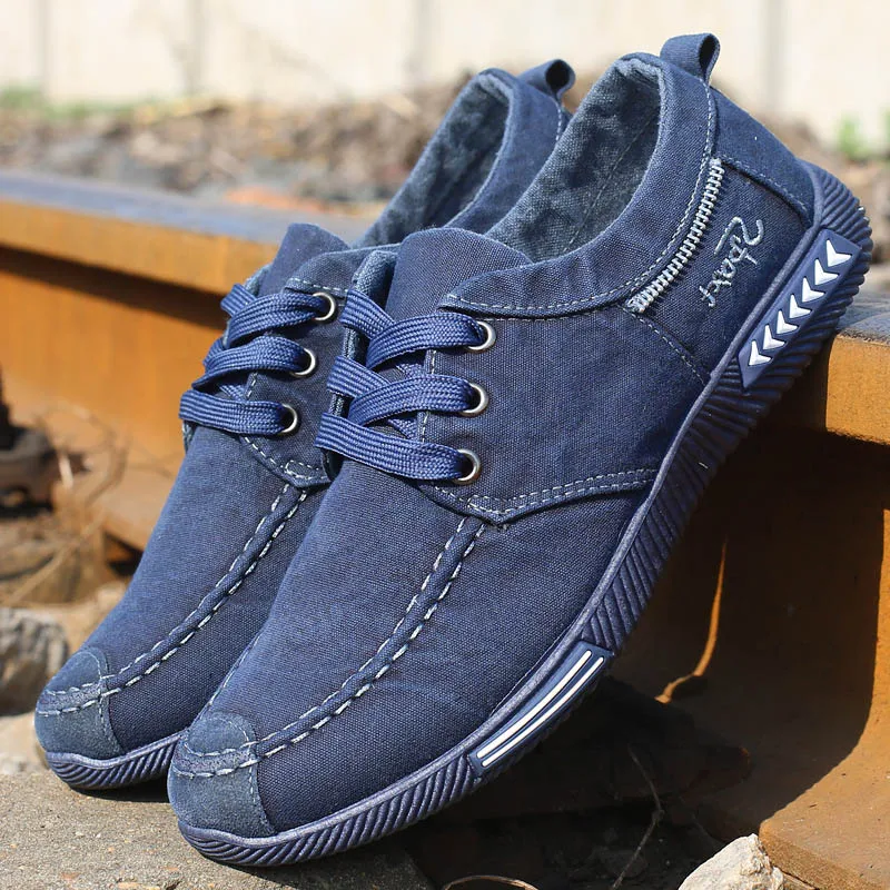 Dwayne Canvas Men Shoes Denim Lace-Up Men Casual Shoes New 2018 Plimsolls Breathable Male Footwear Spring Autumn 2019