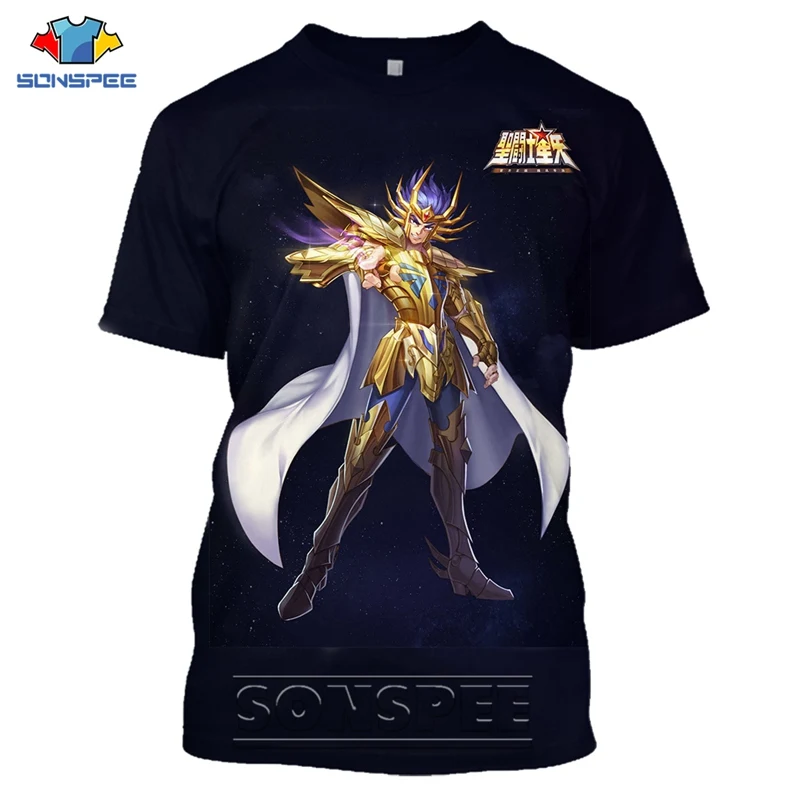 Anime Saint Seiya Series T Shirts Men Women 3D Print Graphics Golden Fashion Tshirty Cartoons Streetwear Casual Summer Tops Tees