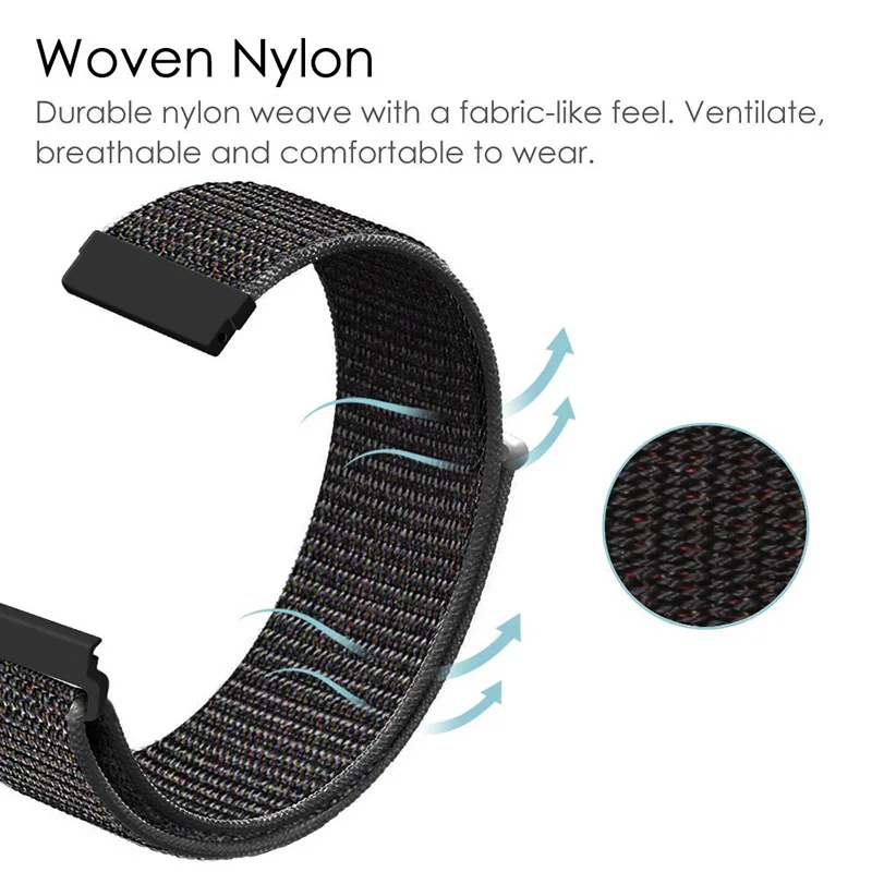 Pulseira de nylon para relógio, 20mm, 22mm, 18mm, para garmin vivoactive 3 4S, venu 2s 3s plus pulseira precursora 245