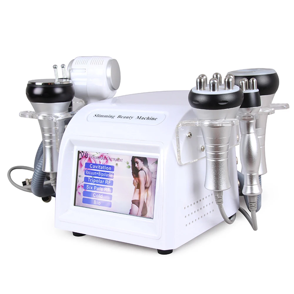 

6in1 Professional Cavitation RF Slimming Beauty Machine 40K Ultrasound Fat Loss Radio Frequency Face Lift Skin Care Tightening