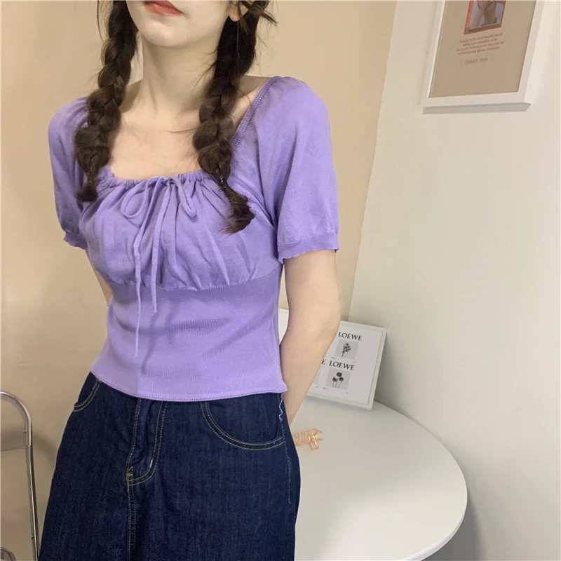 Blouse Women 6 Colors Puff Sleeve Backless Sexy Female Summer Hot Sale Casual Harajuku Popular Party Sweet Girls Simple Ins Chic