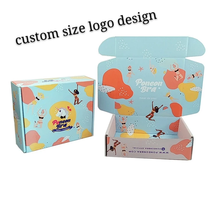 500pcs custom size logo Paper box Kraft Box Post Craft Pack Boxes Packaging Storage Kraft Paper Boxes Mailing Box