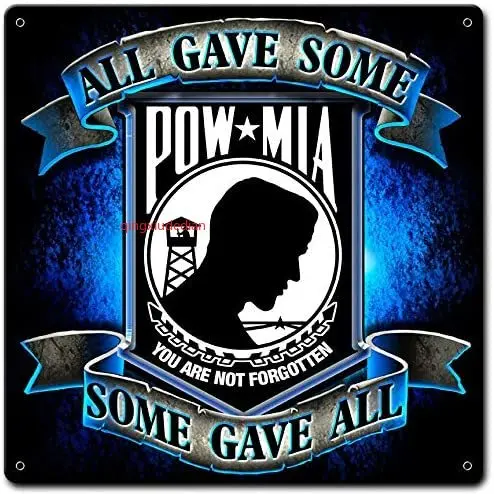 Maizeco Pow Mia Metal Signs Military 12