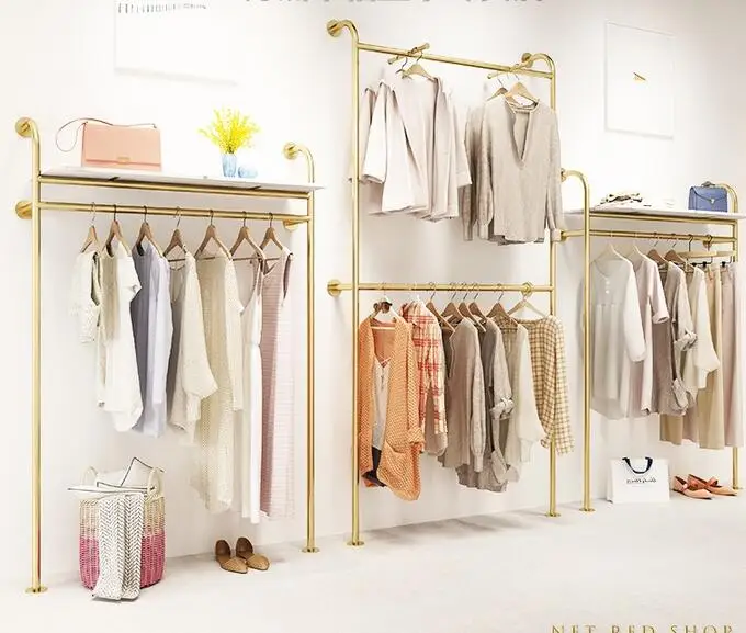 Lizhou clothing store on the wall display rack simple wall hanging side hanging combination of women's clothing store clothes di