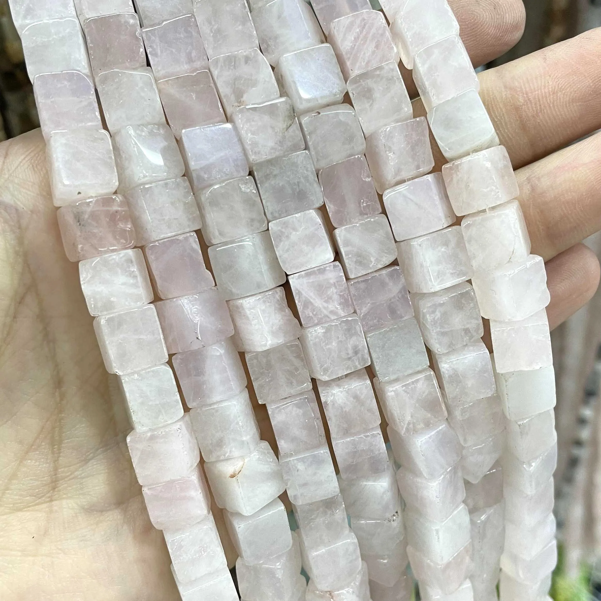 8*8mm Natural Square Agates Tiger Eye Turquoises Amazonite Crystal Jades Stone Beads For Jewelry Making DIY Bracelet Necklace