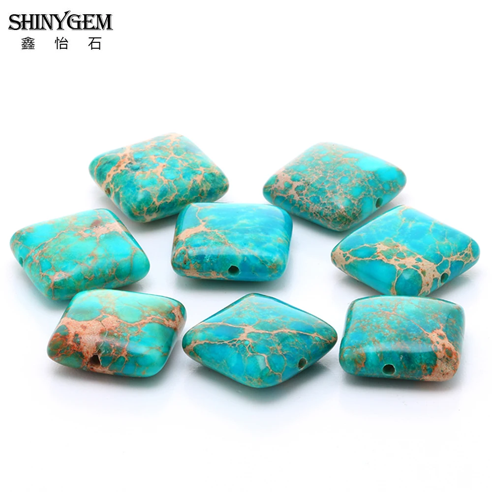 

Emperor Pine Beads Natural Stone 14mm Square Shape See sediment Loose bead fit Jewelry Bracelet Making DIY DXT02302