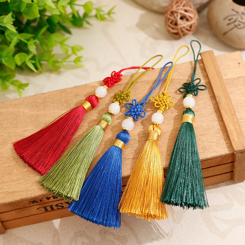 5pcs/lot Chinese Knot Tassel Silk Fringe Bangs Flower Tassel Trim Decorative Garment For Curtains Home Decoration Accessories