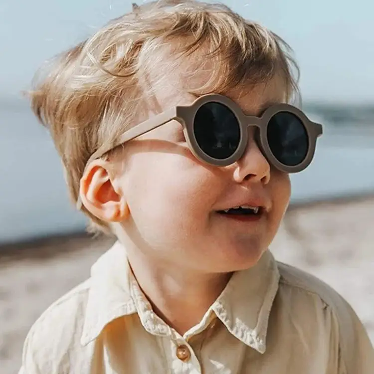 2021 New Children\'s Sunglasses Infant\'s Retro Solid Color Ultraviolet-proof Round Convenience Glasses Eyeglass For Kids