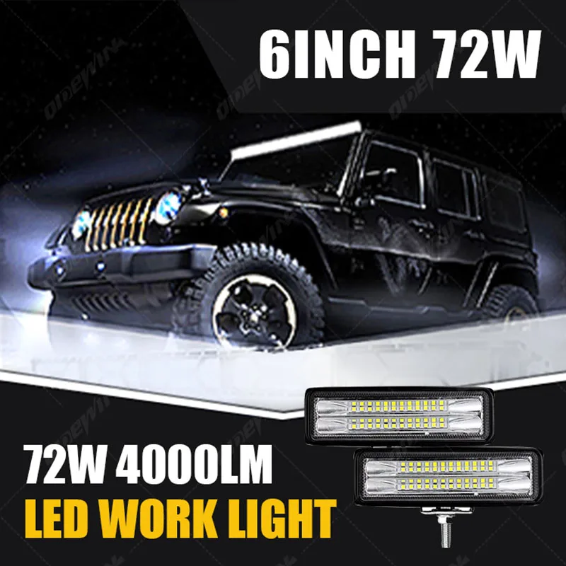 

6inch 12V 24V LED Work Light Bar Spotlight LED Fog Lights рабочая лампа Accessories for Off Road 4x4 Trucks ATV SUV DRL Tractor