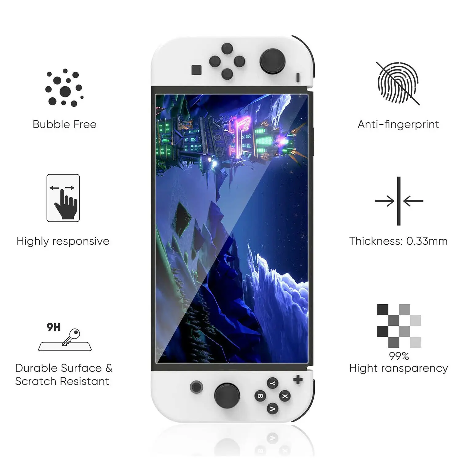 ฟรีโปร่งใสชัดเจนแบบ HD ป้องกันหน้าจอฟิล์มกระจกนิรภัยบางเฉียบสำหรับ Nintendo สวิทช์ OLED คอนโซลอุปกรณ์เสริม