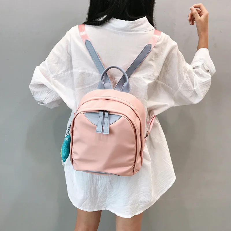 Ladies backpack new Korean version of the tide fashion casual wild backpack female mini backpack hit color waterproof small bag