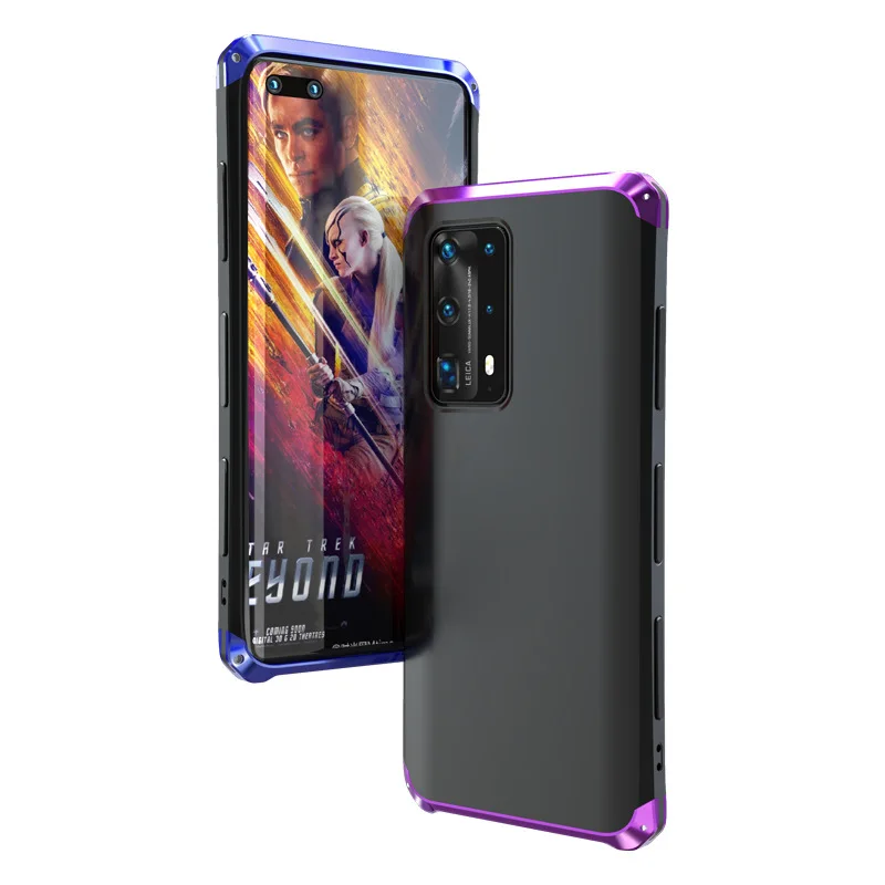 Dropshipping All-inclusive Hard Shell For Huawei P40 PRO Shockproof Case P40Pro Frosted Textured Phone Metal Frame PC Back Cover