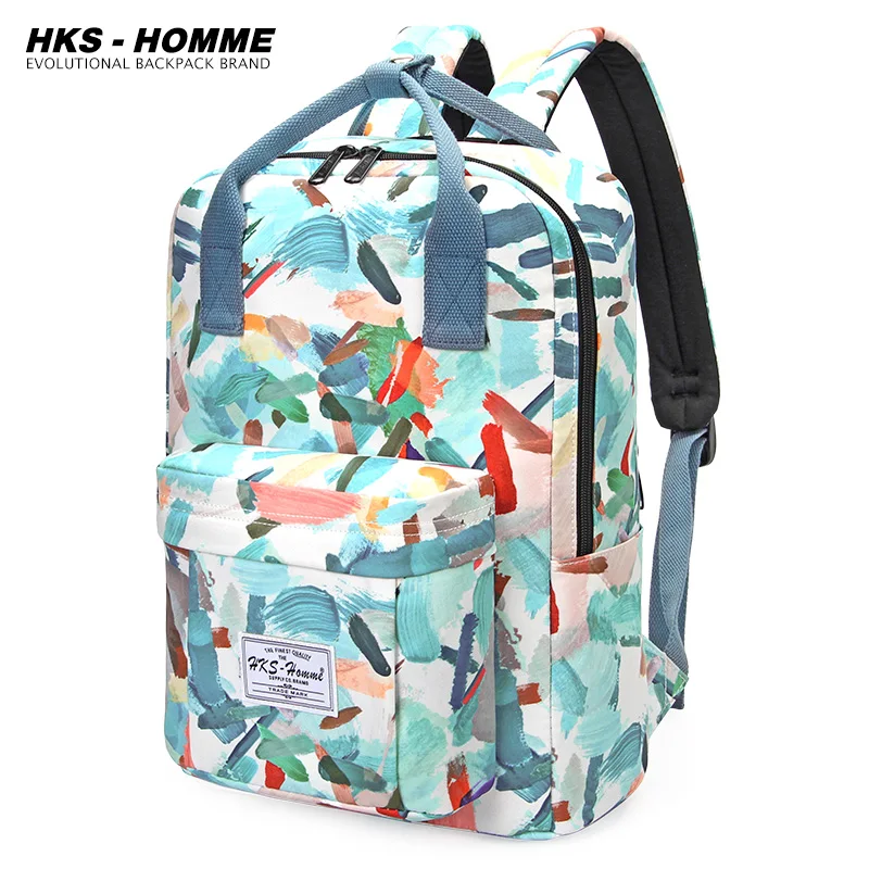 New Women\'s Backpack Female Backpacks School bag For Girls Fashion Backpack Waterproof canvas Travel Bag laptop 14 15.6 inch