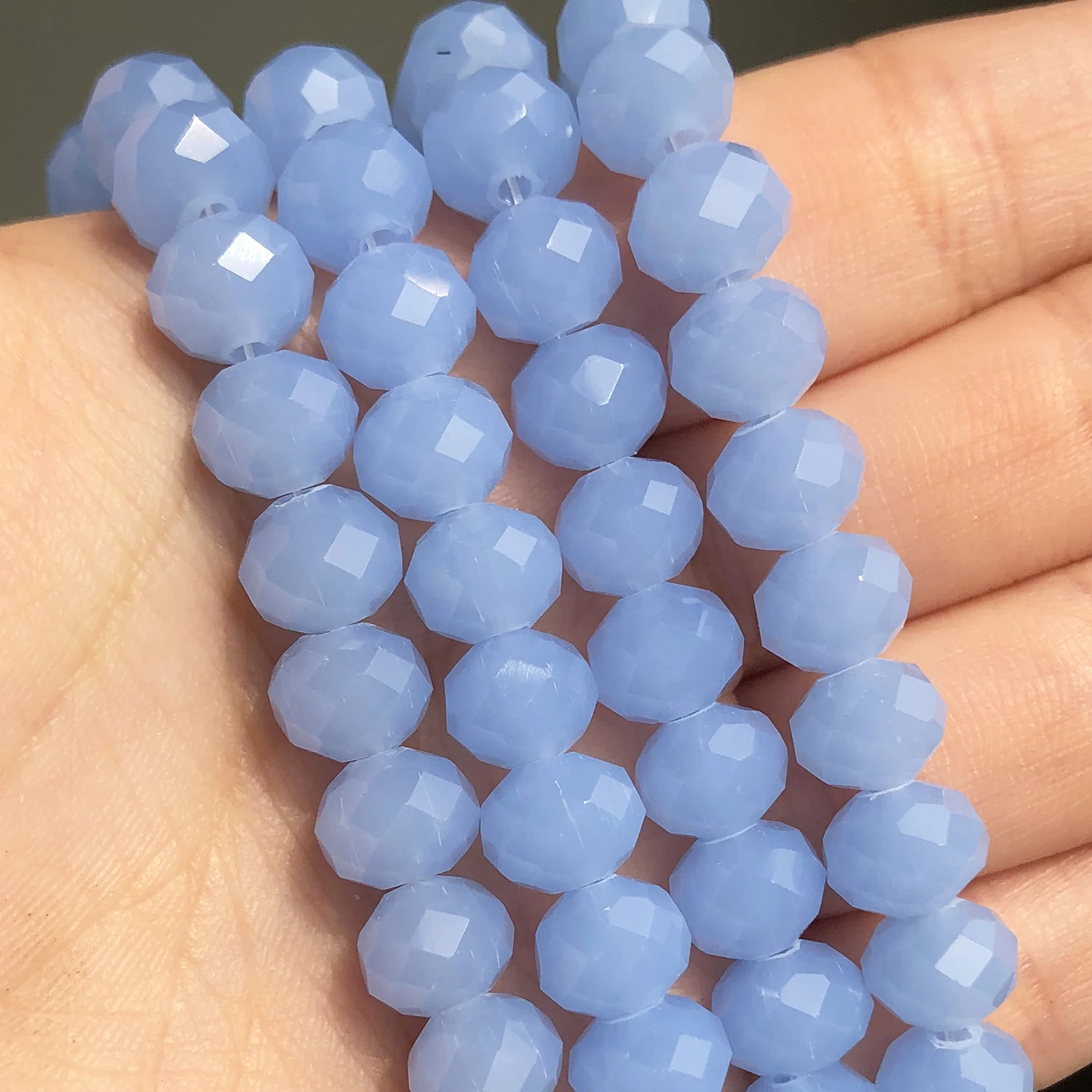 Natrual Stone 3 4 6 8mm Abacus Faceted Blue Jades Loose Rondelle Beads For DIY Jewelry Making Charms Bracelet Earrings Findings