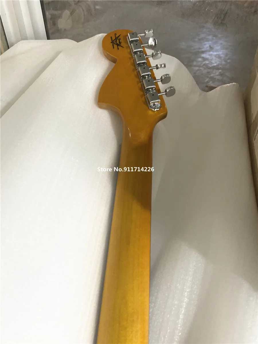 Inheriting classic retro transparent white master jazz electric guitar can be customized free shipping