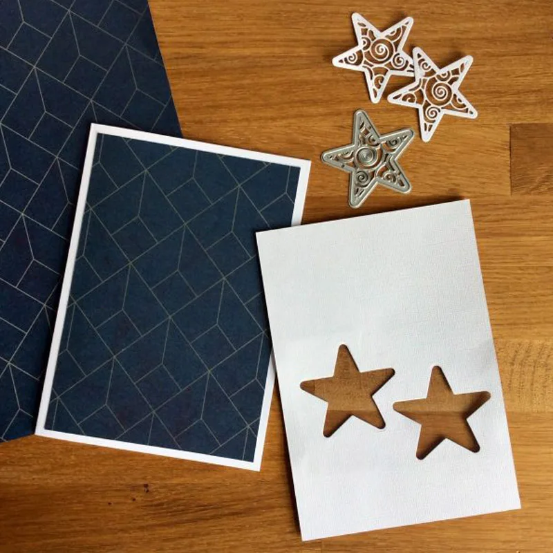 Metalowe matryce do wycinania Waved Star Unikalne wykrojniki Shining Star do tworzenia kartek DIY Scrapbook Decor. Nowe wytłaczane karty rzemieślnicze 2019.