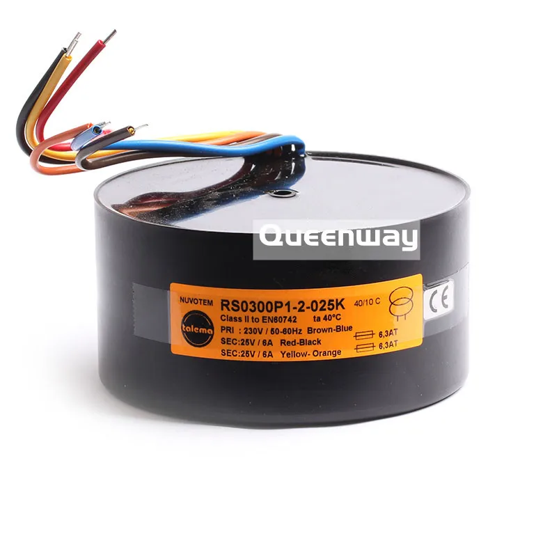 T-039-transformador Toroidal totalmente blindado, 2x25V, 30V, 35V, 100W, 4A, RS, 300VA, voltaje nominal primario, 230V, CA