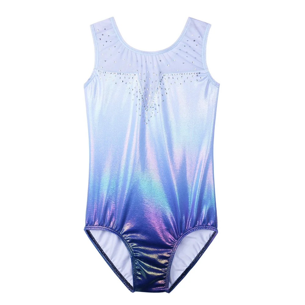 BAOHULU Toddler Girls Leotards for Gymnastics Ballet Sleeveless Mesh Sequins Dance Leotard Tank Kids Athlete Sports Bodysuit