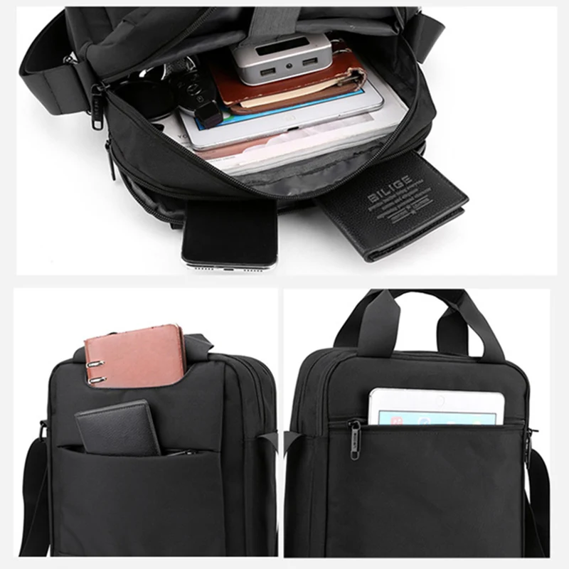 Imagem -05 - Multifuncional Ipad Bolsa Crossbody Bolsa Masculino Pacote de Viagem Curta Mensageiro Bolsa à Prova Impermeável Água Grande Capacidade Bolsa Ombro X136c