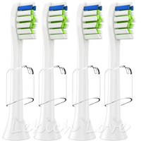 4 Pcs Toothbrush Heads with Protective Covers for Philips Sonicare Brush Heads Fit for 2 Series 3 Series Gum Health DiamondClean