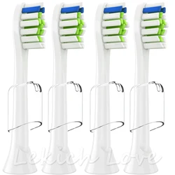 4 Pcs Zahnbürste Köpfe mit Schutz Abdeckungen für Philips Sonicare Pinsel Köpfe Fit für 2 Serie 3 Serie Gum Gesundheit diamondClean