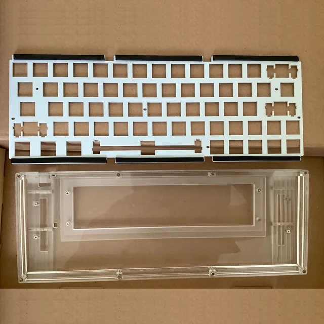 Cheap60アクリル60% ガスケットマウントキーボードケースGH60 61 64キーカスタムrgbバックライトメカキーボード事前アセンブリアクリル ケース - AliExpress