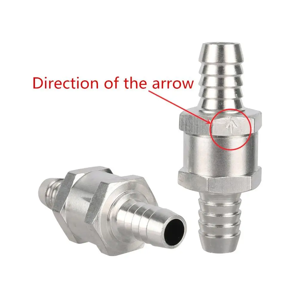 6/8/10/12mm One Way Check Valve Garden Aquarium Water Connector Aluminium Alloy Fuel Non Return Single Way Tube Hose Valve