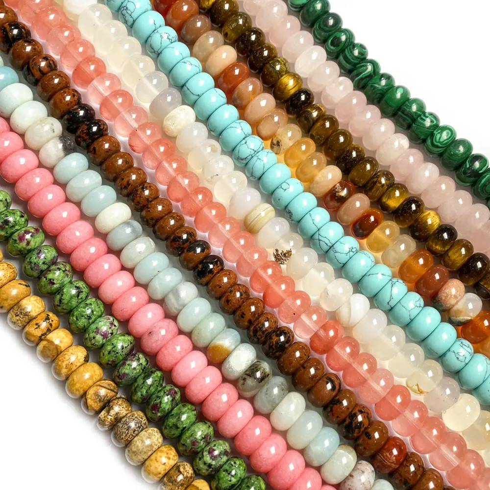 67pcs New Natural Stone Beads Abacus Shape Simplicity Fashion for Making DIY Jewelry Necklace Accessories Size 6x10mm