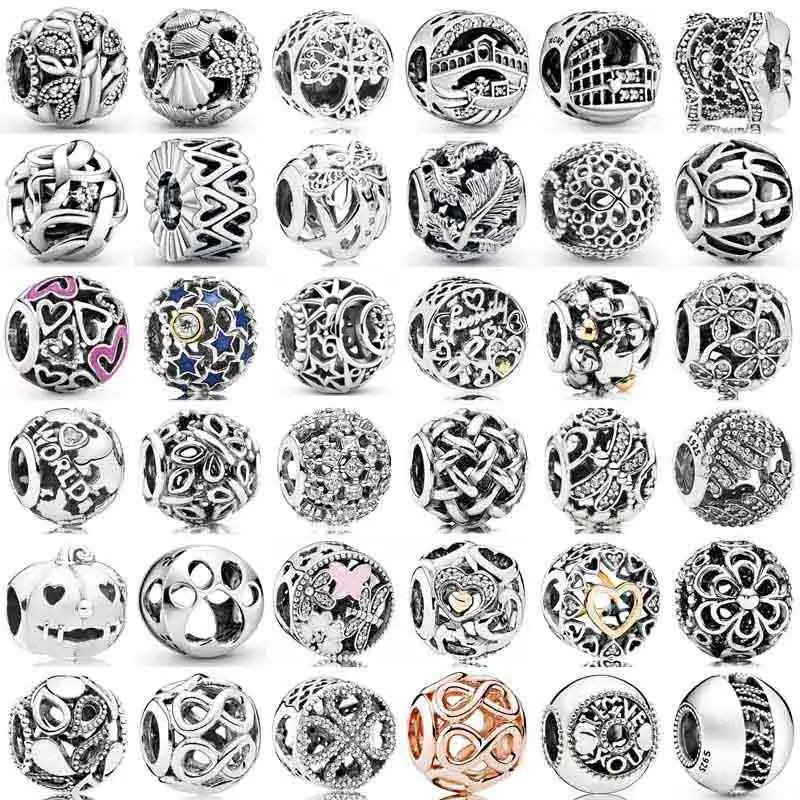 Starfish Shells & Hearts Family Tree Roots Honeycomb World Star Charm 925 Sterling Silver Beads Fit pandora Bracelet DIY Jewelry