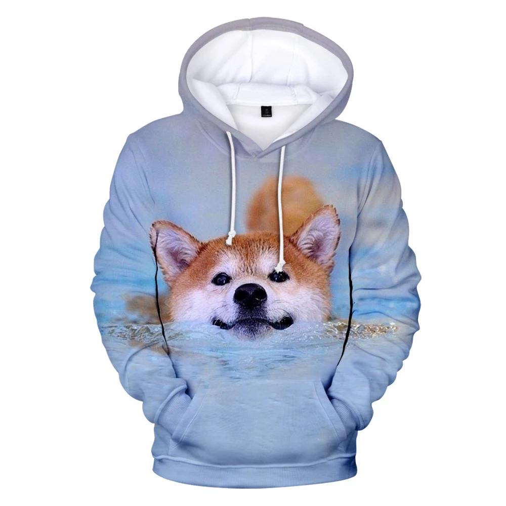 Autumn Shiba Inu 3D Hoodie Men Women Sweatshirts Harajuku Fashion Long Sleeve Hooded Boys Girls Black Pullovers Oversized