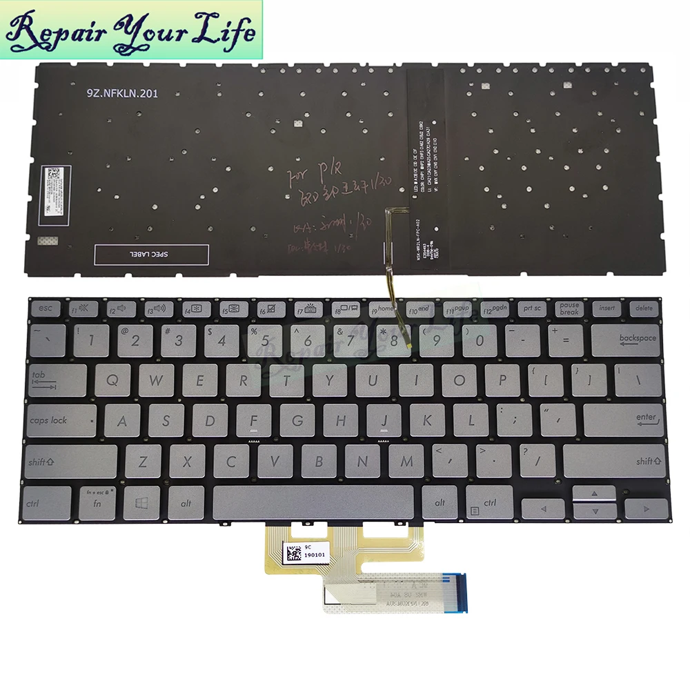 US UK CF Backlit keyboard for ASUS ZenBook flip 14 UX462 UX462DA English Canadian French Notebook keyboards 0KNB0-262NUS00 New