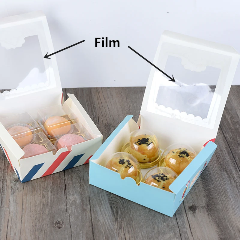 LBSISI Life 20pcs Paper Boxes With Window Cookie Cake Decorating Supplies Christmas Wedding Party Favor Baking Gift Packaging