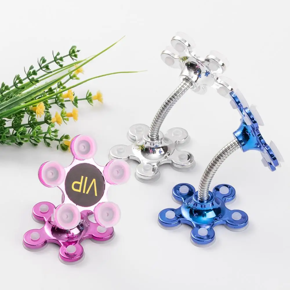 مثبت الماصة لأقراص هاتف محمول 360 درجة تدوير دعم المعادن زهرة شفط كأس حامل هاتف سنادات بالسيارة المحمول قوس