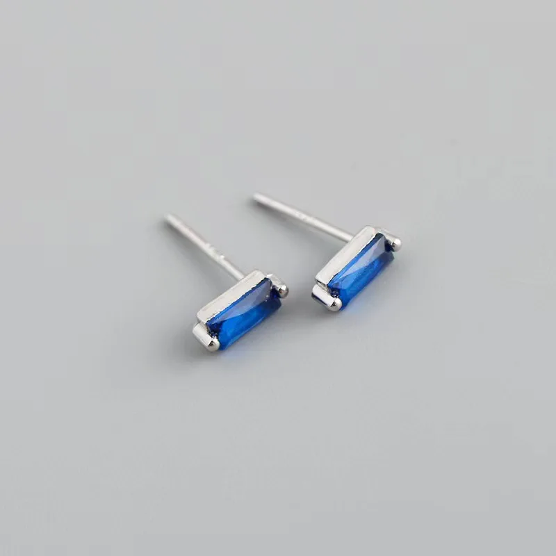 FOXANRY Prevent Allergy Silver Color Stud Earrings for Women Trendy Elegant Charm Sparkling Colorful Zircon Party Jewelry