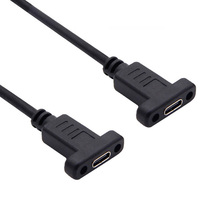 USB C Cable Female to Female Type C Adapter USB-C Adaptor with Panel Mount Screw USB 3.1 Type-C Connector Converter 10Gbps
