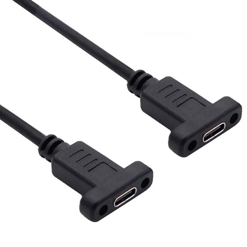 USB C Cable Female to Female Type C Adapter USB-C Adaptor with Panel Mount Screw USB 3.1 Type-C Connector Converter 10Gbps