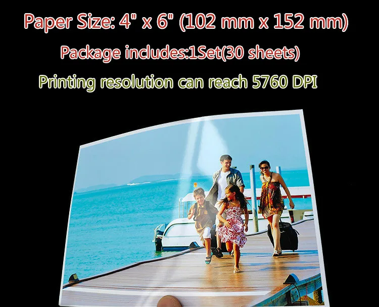 30 blätter Glänzend 4R 6 zoll 4x6 Foto Papier für Inkjet Drucker Papier Imaging Supplies Druck Papier Fotografischen farbe Beschichtet