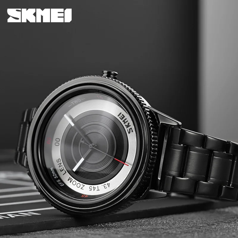 SKMEI New Design Quartz Watch Creative Three Dimensional Quartz Movement Clock Waterproof Shockproof Men Watch Relogio Masculino