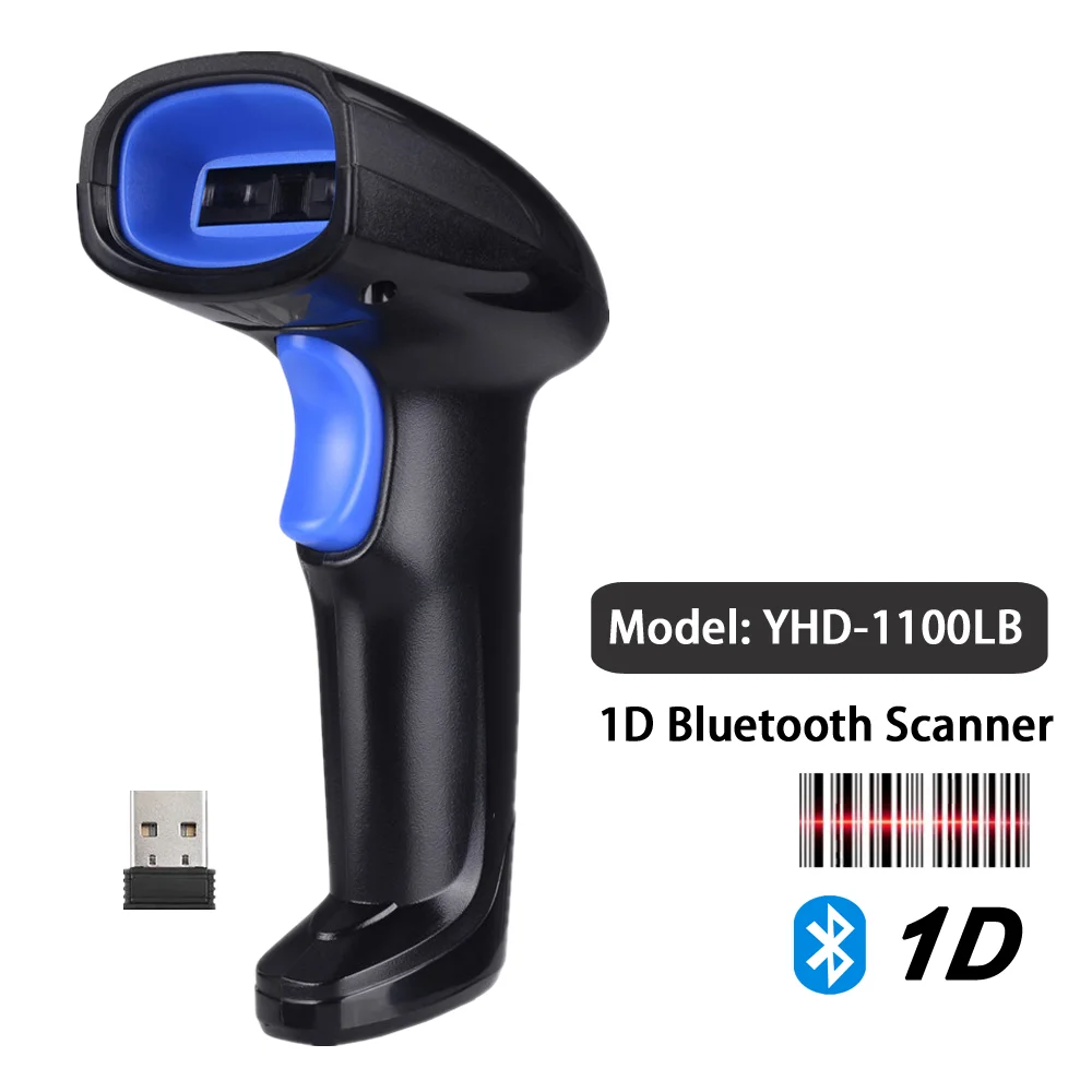 YHDAA 1100L Laser Wired 1D Barcode Scanner and Bluetooth 5800DW 2.4G Wireless 2D QR Bar Code Reader PDF417 for Mobile Computer