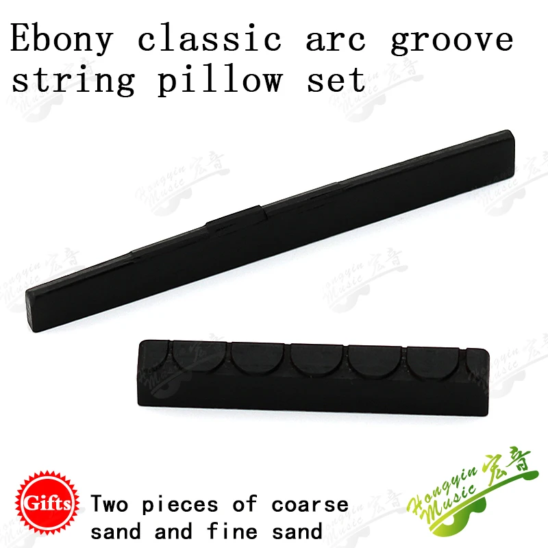 1 Set African Ebony Bridge Pins Nail Nut Saddle Part For Classical Guitar High Quality Guitar Accessories