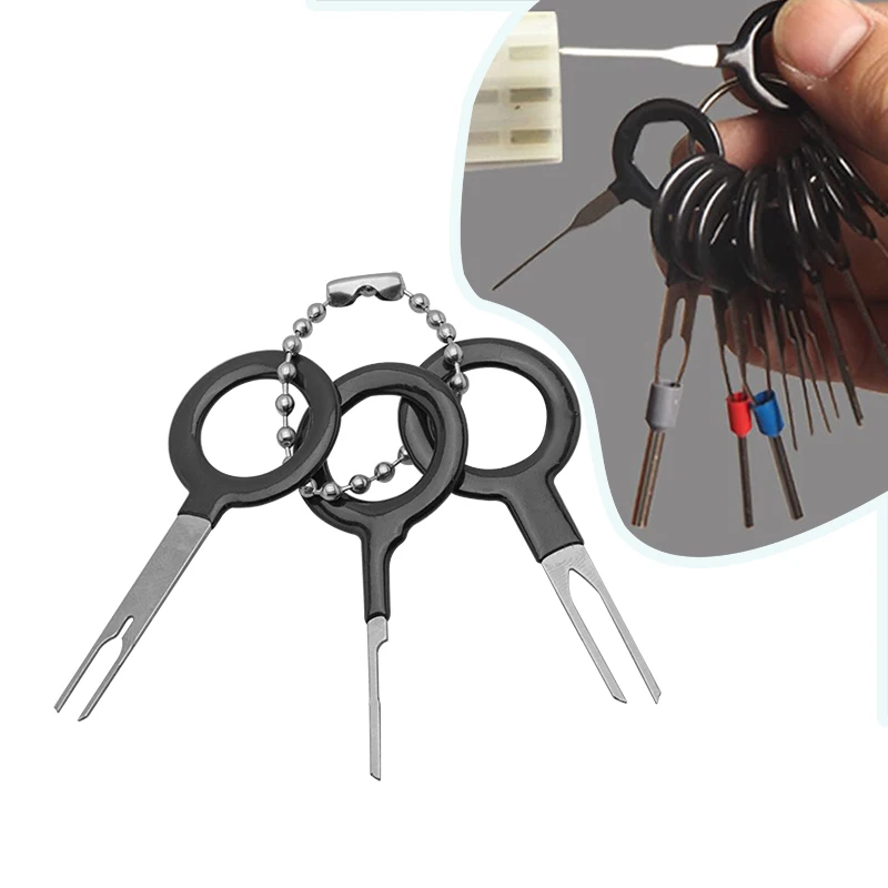 3pcs Automotive Plug Terminal Remove Tool Set Key Pin Car Electrical Wire Crimp Connector Extractor Kit Accessories