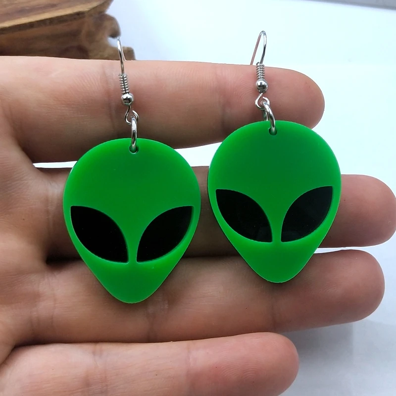 2020 Cartoon Acrylic Alien Vintage Statement Drop Earrings Green ET High Quality Fashion Earrings For Women