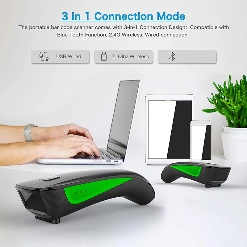 NETUM C740 Bluetooth Wireless 1D Barcode Scanner CODE128 for Tobacco Garment Mobile Payment